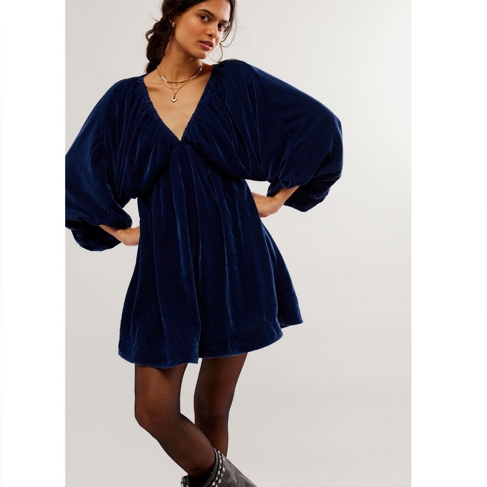 NWT Free People Portia Velvet Mini Dress